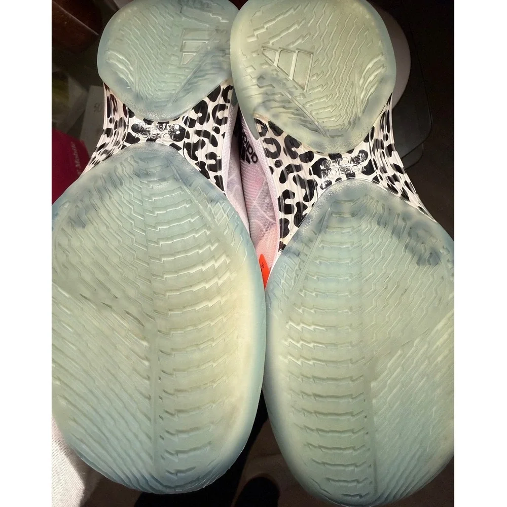 Adidas Womens Avacourt Tennis Pickleball Shoes White Leopard Womens 7.5